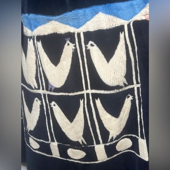 Saks Fifth Avenue Vintage Navy Fur Coat "Chicken and Egg"  OOAK - Picture 6 of 8